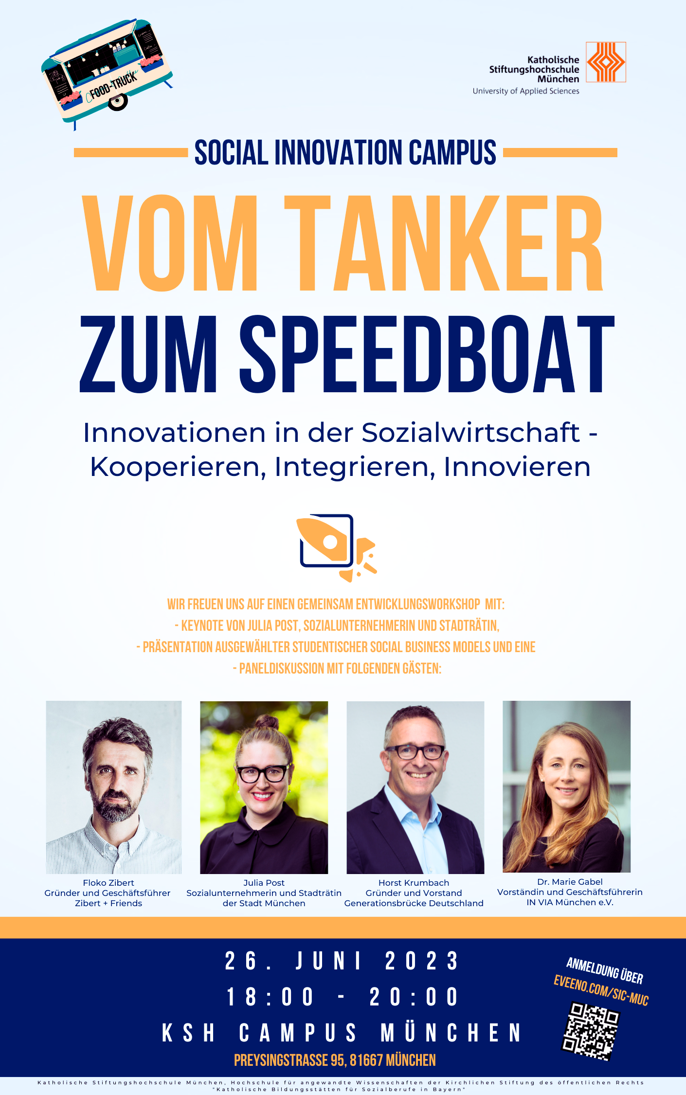 Veranstaltungsplakat vom Tanker zu Speedboat